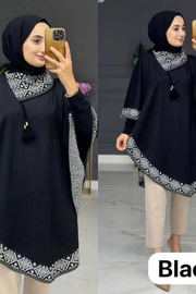 SHAWL PONCHO WITH COZY NECK
