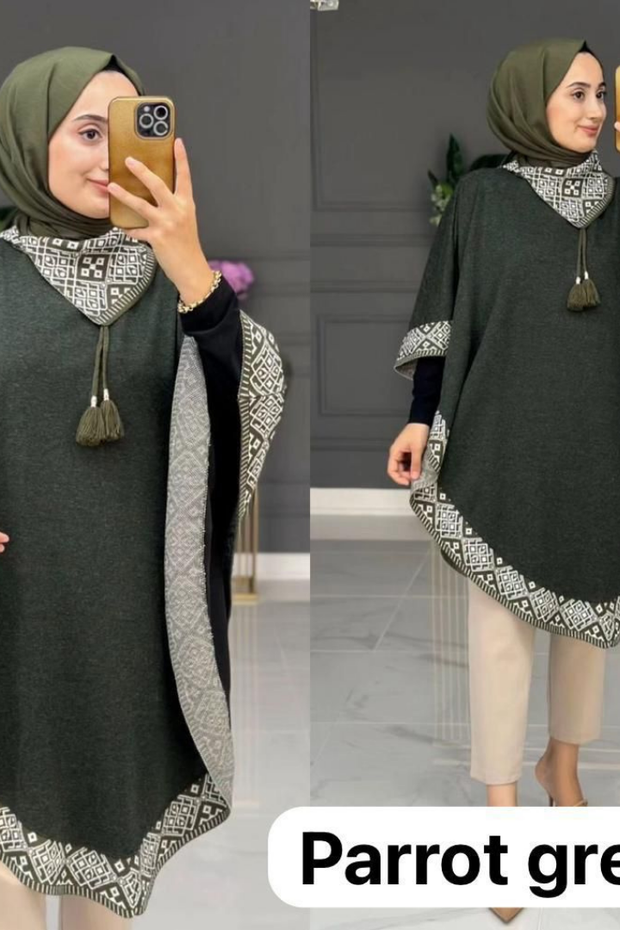 SHAWL PONCHO WITH COZY NECK