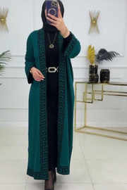 PRINTED FLEECE GOWN WITH INNER