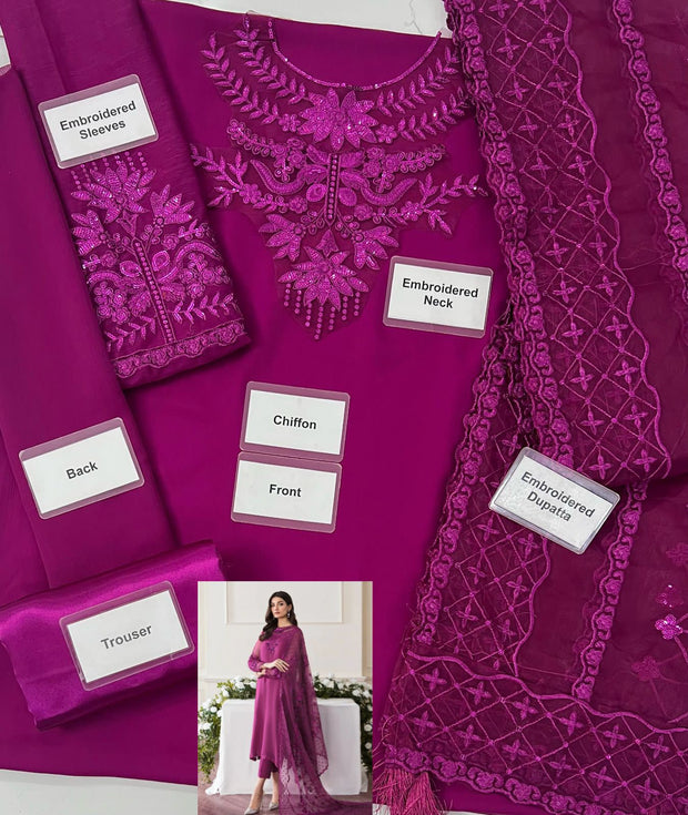 BAROQUE CHIFFON DRESS