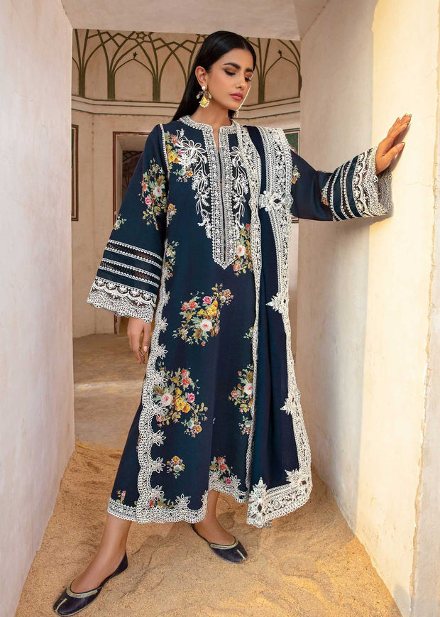 CRIMSON LAWN EMBROIDED