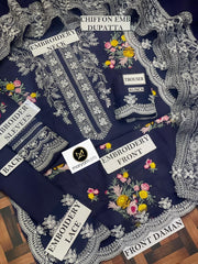 CRIMSON LAWN EMBROIDED